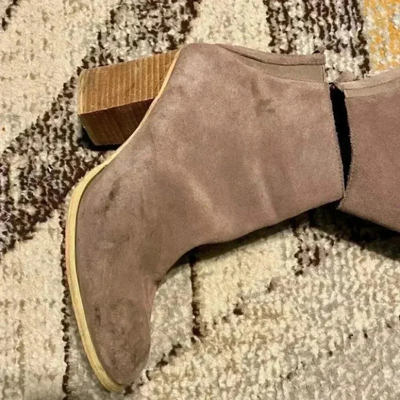 Boho Cow Suede Tan Taupe Booties - Picture 4 of 10